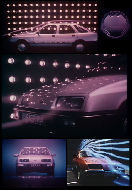 A montage of pictures showing the Ford Sierra in the wind tunnel at Cologne A montage of pictures showing the Ford Sierra in the wind tunnel at Cologne