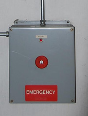 A picture of an emergency button A picture of an emergency button