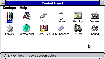 The Windows 3.11 Control Panel: not a lot of stuff The Windows 3.11 Control Panel: not a lot of stuff