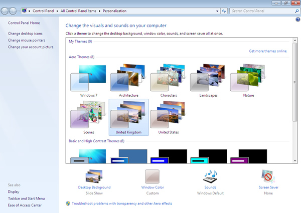 Windows 7's Aero Themes Windows 7's Aero Themes