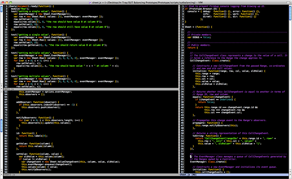 A screenshot of MacVim A screenshot of MacVim